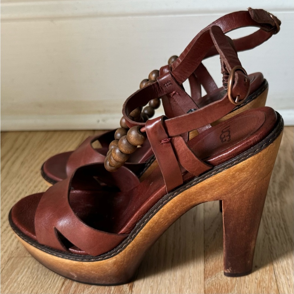 Ugg Brown Leather Platform Heels - image 3